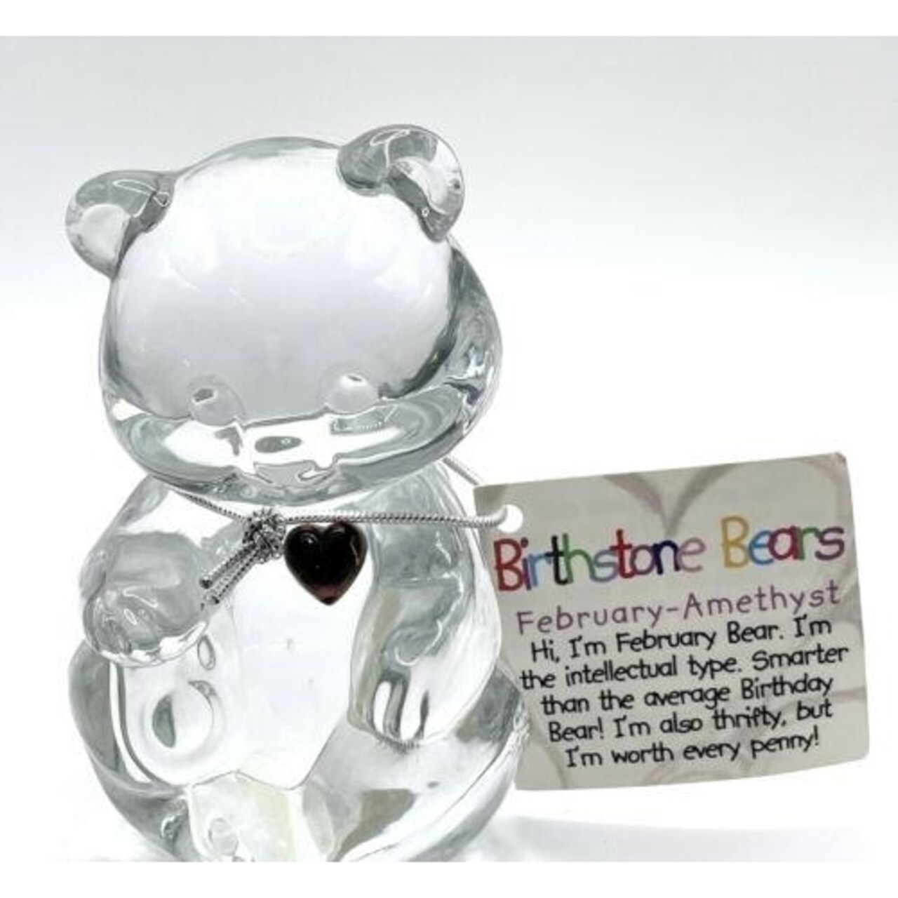 3 1/4" Fenton Birthstone Glass BearsDecember- Blue Zircon - 5151 X2